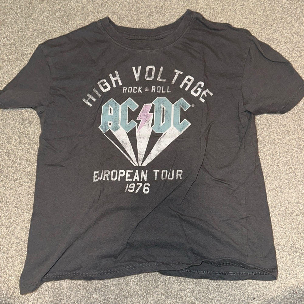 Girls, Medium Gray ACDC t shirt